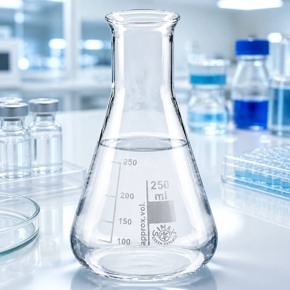 Erlenmeyerkolben 250ml Enghals Erlenmeyerkolben 250ml Enghals aus Borosilikatglas für professionelle Laboranwendungen bei Pacadura.de
