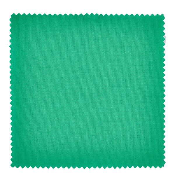 Stoff Schmuckdeckchen grün 12cm eckig Grüner Stoff mit Zackenkante Nahaufnahme für Schmuckdeckchen 12cm quadratisch Marmeladenglas Abdeckung