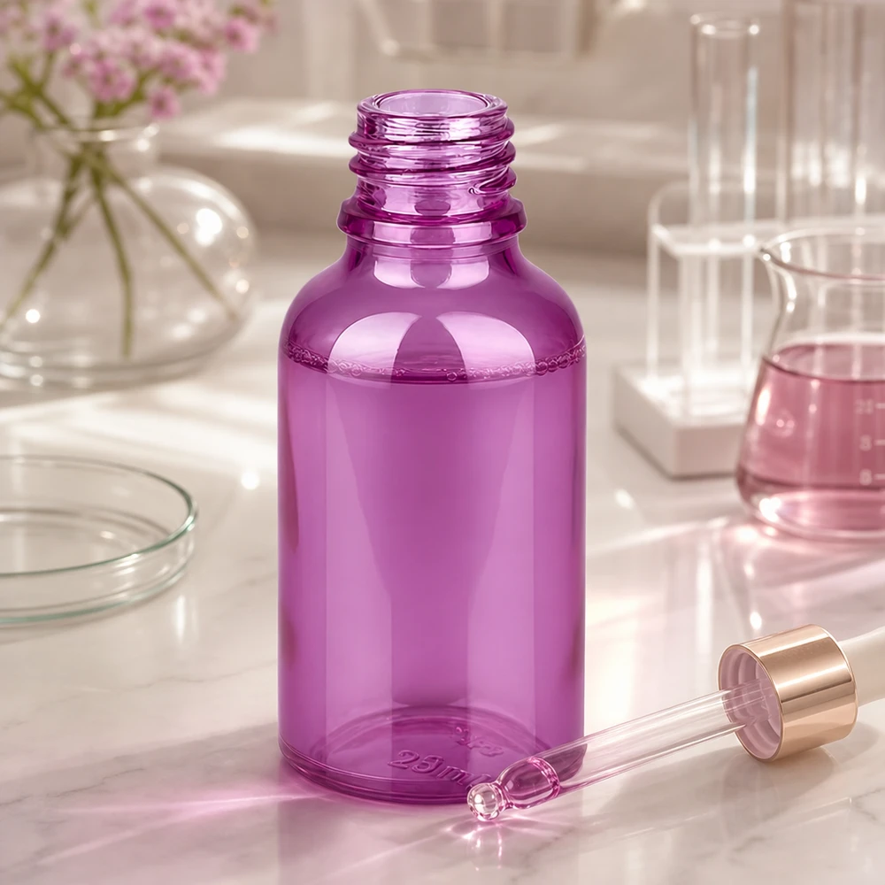 30ml Apothekerflasche violett PET UT18/30 UNiTWIST mit Tropfer für pharmazeutische Anwendungen Pacadura