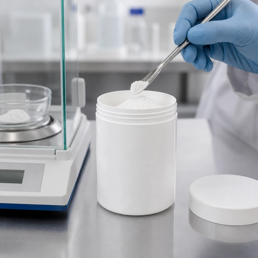 Salbenkruke 300g weiß mit weißem Schraubdeckel (Polypropylen) Weiße PP-Salbenkruke 300ml mit Schraubdeckel für professionelle Labor- und Pharmabefüllung