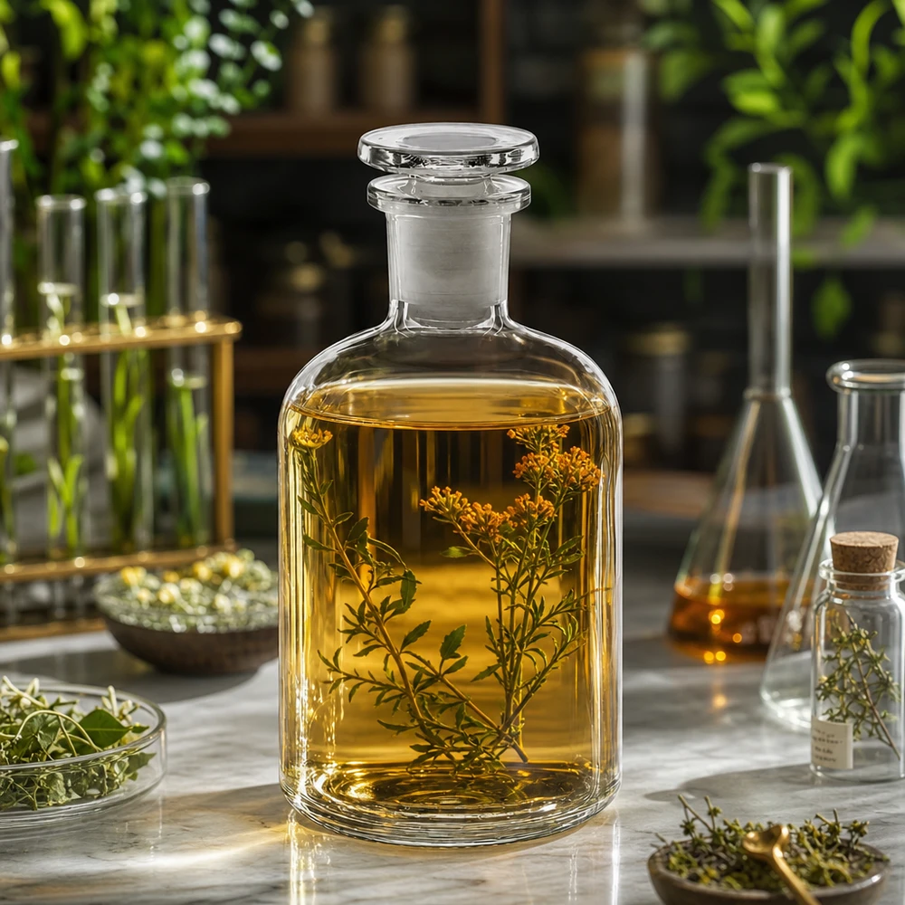 Rundschulterflasche 250ml Klarglas Enghals mit Glasstopfen für professionelle Labor- und Pharmaanwendungen