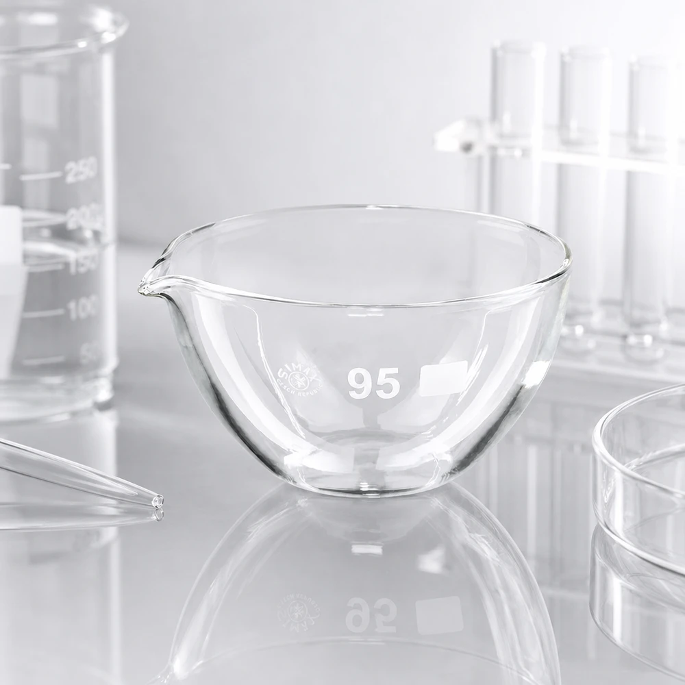 170ml Abdampfschale Borosilikat mit Ausguss ø95mm für professionelle Laboranwendungen bei Pacadura