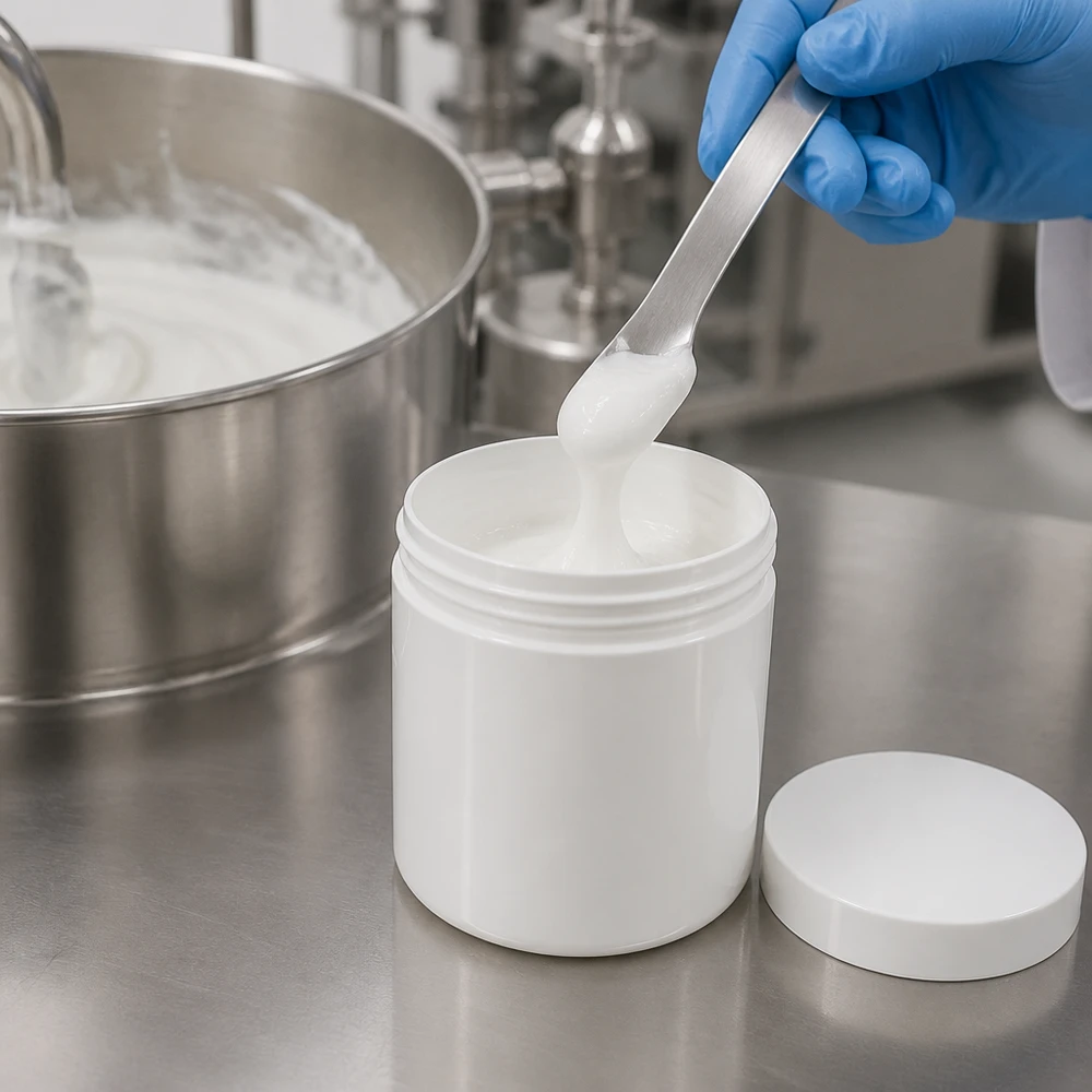 Salbenkruke 20g weiß PP-Kunststoff mit Schraubdeckel für pharmazeutische und kosmetische Abfüllung
