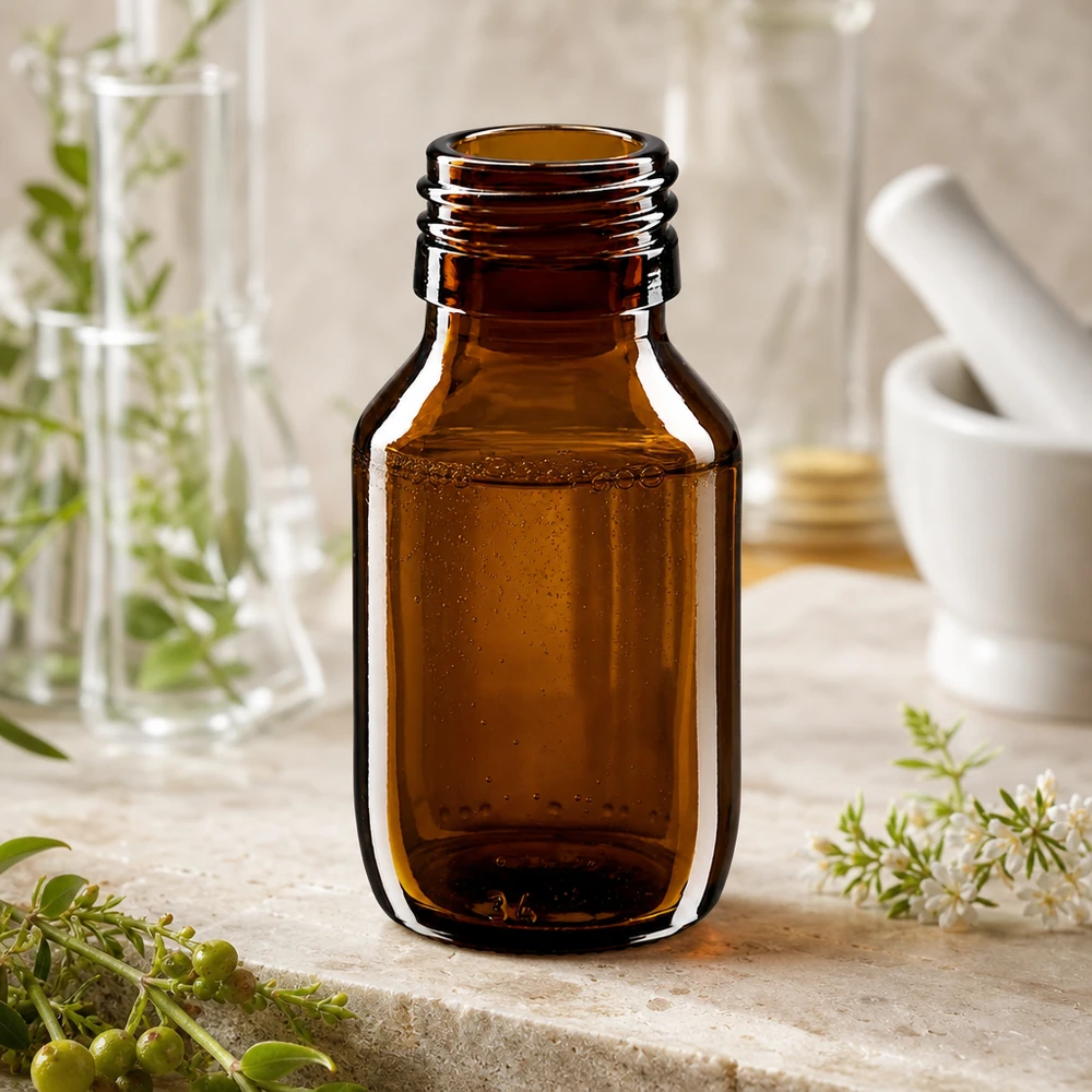 50ml Medizinflasche braun, ohne Verschluss PP28 ApoGlas 50ml Medizinflasche braun Apothekerglas PP28 Gewinde ohne Verschluss für professionellen pharmazeutischen Einsatz