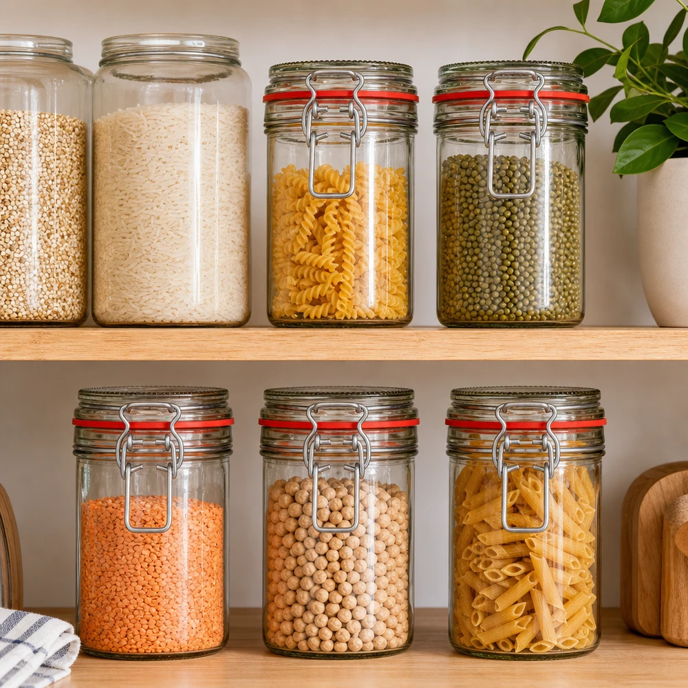 272ml Vorratsglas Typ G mit Bügelverschluss UN.. 272ml Vorratsglas mit Bügelverschluss für professionelle Lebensmittellagerung - Glascontainer für Gewerbebetriebe bei Pa