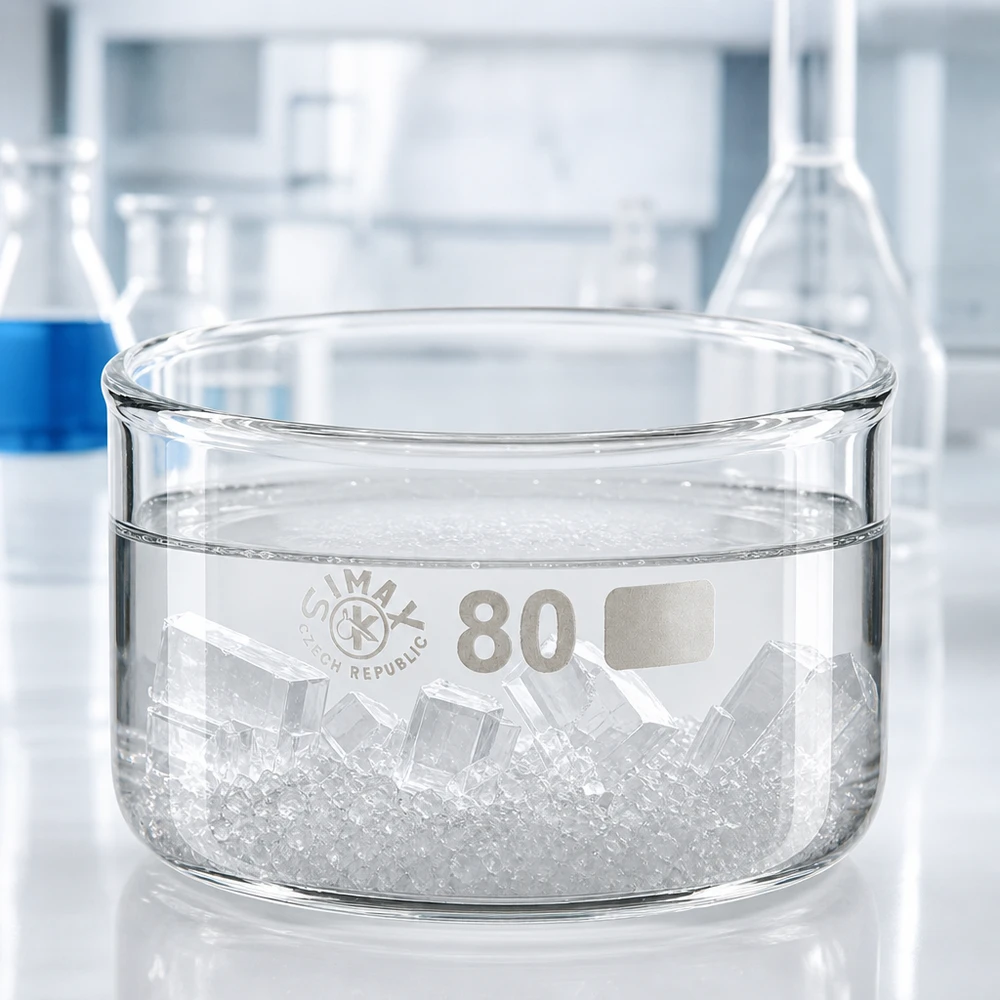 150ml Kristallisierschale ohne Ausguss Borosilikat ø80mm Kristallisierschale 150ml aus Borosilikatglas ø80mm ohne Ausguss für Labor und Gewerbe Simax