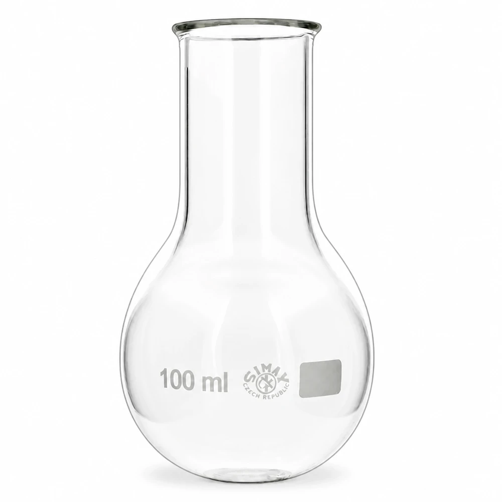 Rundkolben 100ml Weithals aus Borosilikatglas für Labor und professionelle Anwendungen bei Pacadura.de