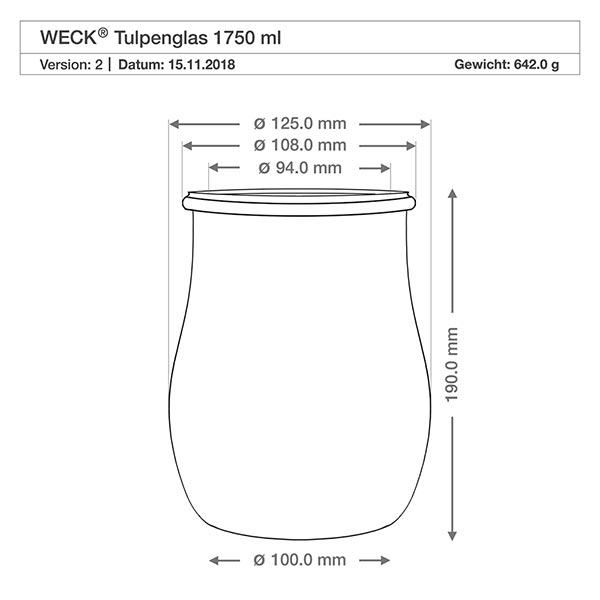 1750ml Tulpenglas WECK RR100