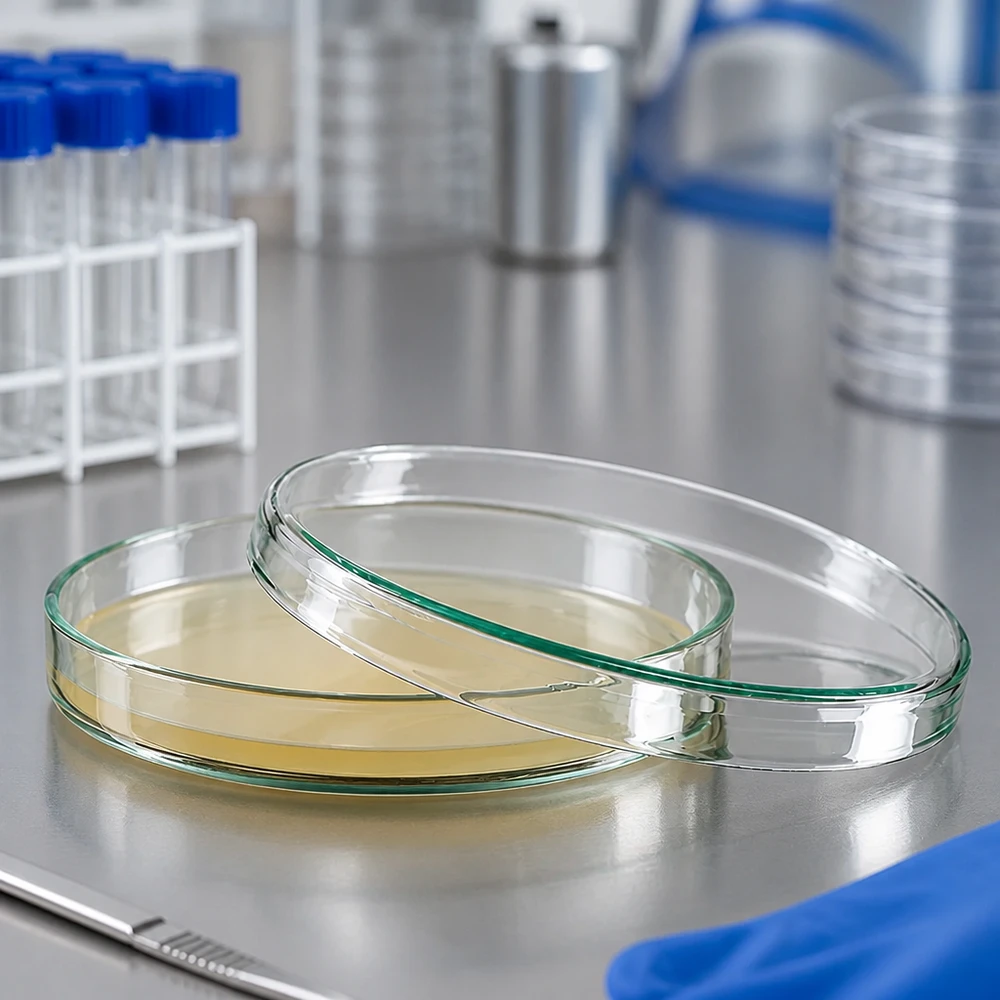 Petrischale 100x15mm aus Borosilikatglas für mikrobiologische Laborkulturen professioneller Einsatz