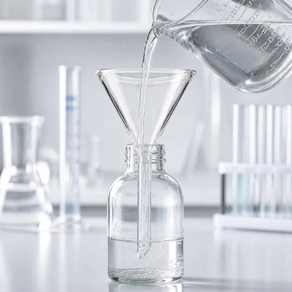 Labortrichter Kalk-Soda-Glas 45mm Durchmesser 60° Winkel Kurzstiel für professionelle Anwendung Pacadura