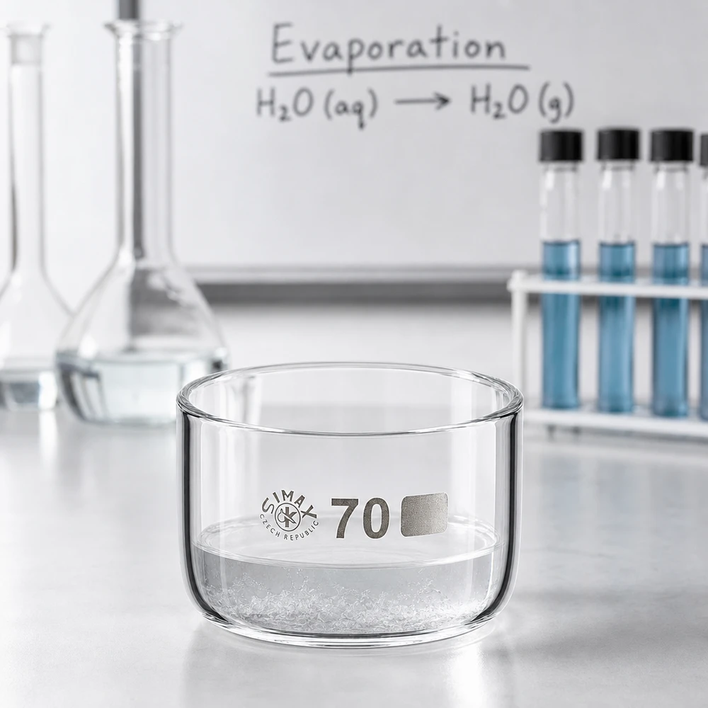 Kristallisierschale 100ml ohne Ausguss Borosilikatglas ø70mm Simax für Labor und Gewerbe