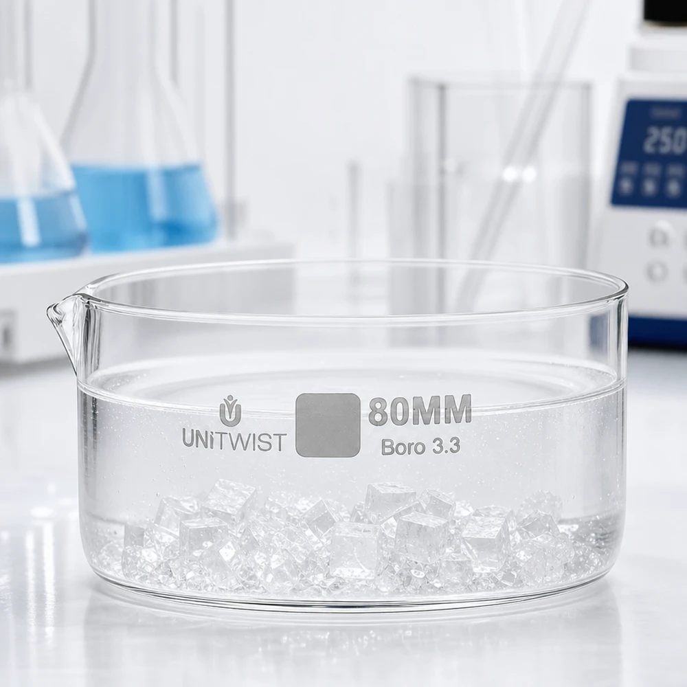 Kristallisierschale 80mm Borosilikatglas 3.3 UNiTWIST für Labor und Gewerbe bei Pacadura