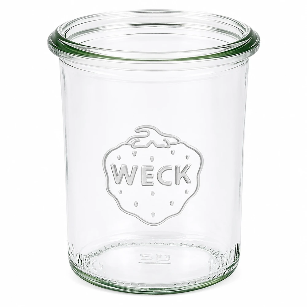 160ml WECK Sturzglas RR60 mit geprägtem Logo transparentes Einmachglas ohne Deckel