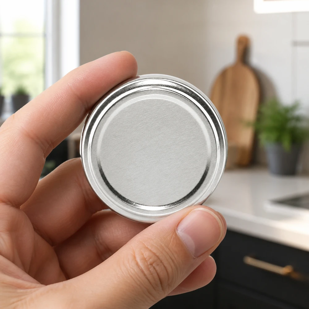 63mm BasicSeal Deckel silber (TO63) UNiTWIST 63mm BasicSeal Twist-Off Deckel TO63 silber aus Weißblech für gewerbliche Abfüllung und Konservierung