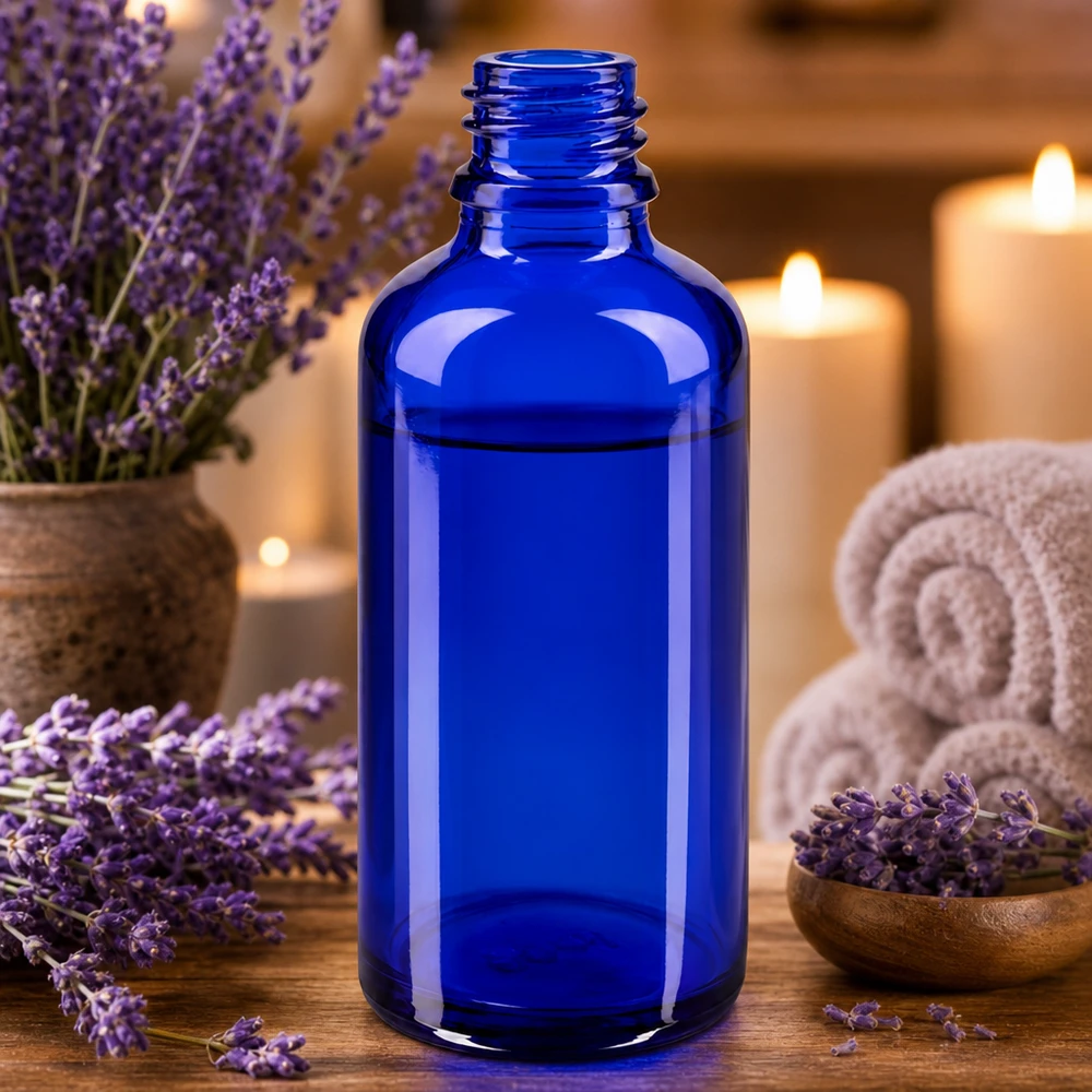 50ml blaue Apothekenflasche ApoGlas für professionellen Einsatz in Apotheke und Labor bei Pacadura.de