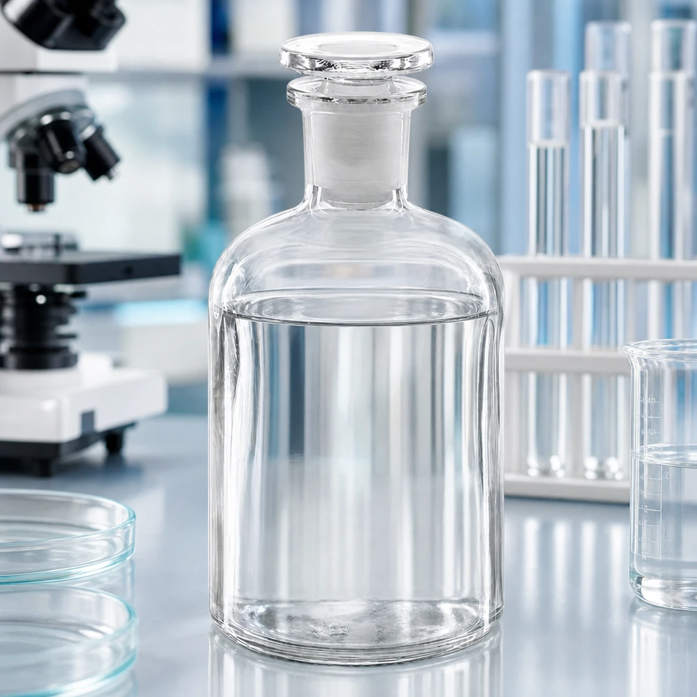 Rundschulterflasche 250ml klar Enghals Glasstopfen Rundschulterflasche 250ml klar Enghals mit Glasstopfen aus Borosilikatglas für Labor und Fachhandel