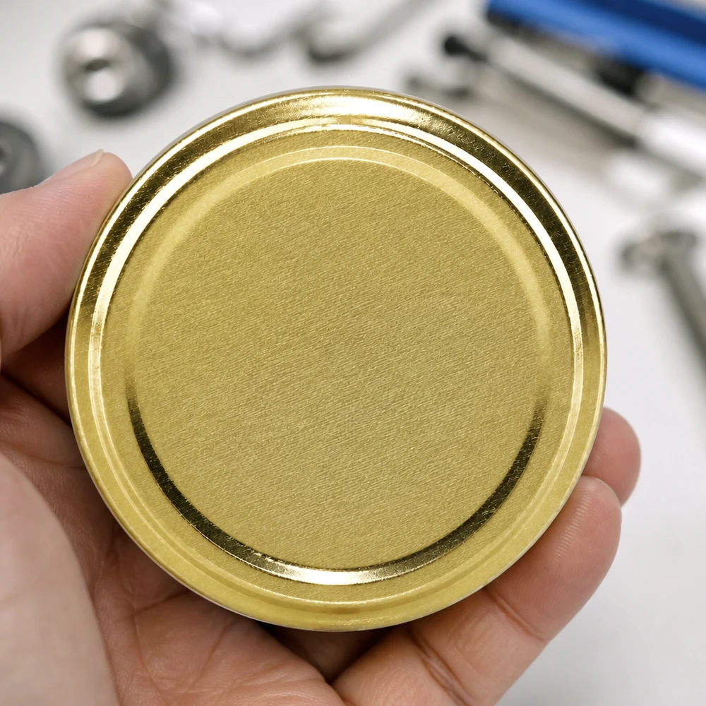 82mm BasicSeal Deckel gold (TO82) UNiTWIST 82mm TO82 BasicSeal Twist-Off-Deckel gold aus Weißblech für gewerbliche Einmachgläser Großhandel