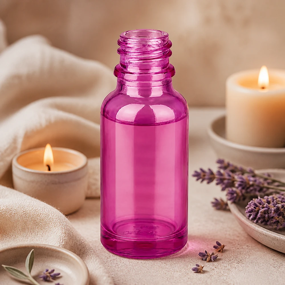 20ml Apothekerflasche violett Glas UT18/20 UNiTWIST Gewinde für professionelle Kosmetik und Aromatherapie