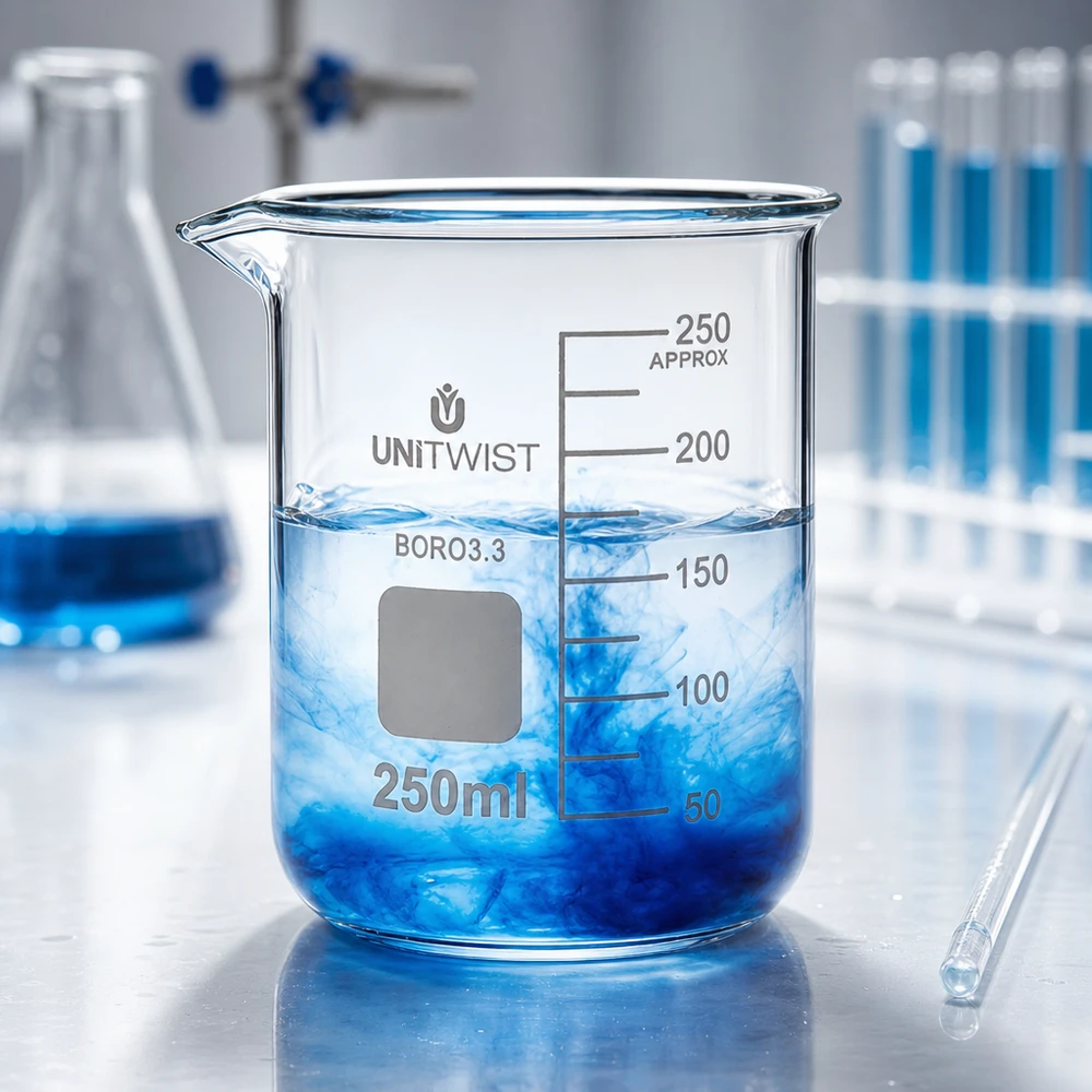 Becherglas 250ml Borosilikat 3.3 niedrige Form UNiTWIST für Labor und Gewerbe