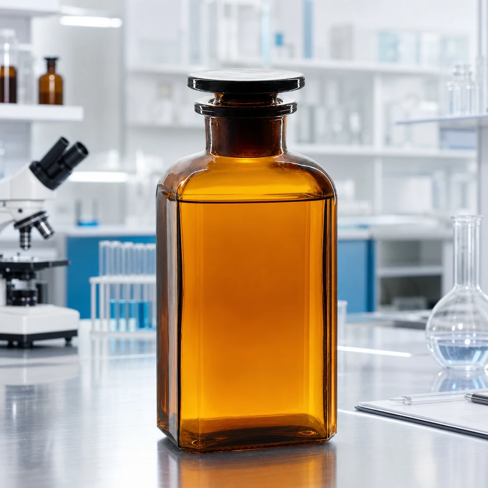 Vierkantflasche 250ml Braunglas Weithals mit Glasstopfen für Labor und Fachhandel Pacadura