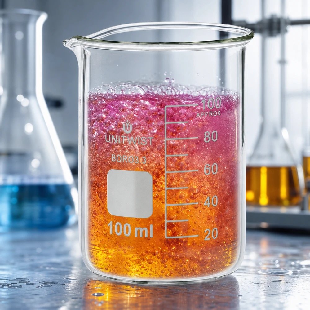 Becherglas 100ml Borosilikat 3.3 niedrige Form UNiTWIST für Labor und Gewerbe hitzebeständig
