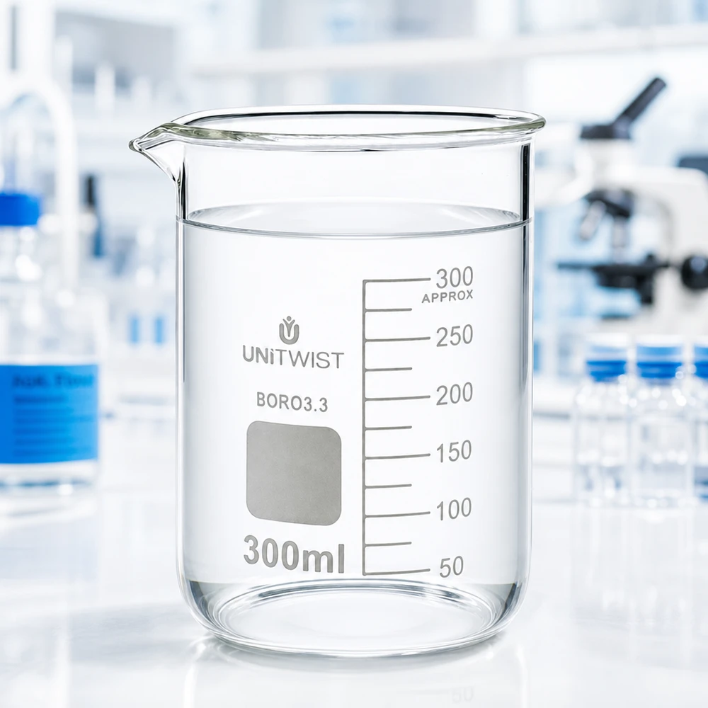 Becherglas 300ml Borosilikat 3.3 niedrige Form UNiTWIST für Labor und Gewerbe