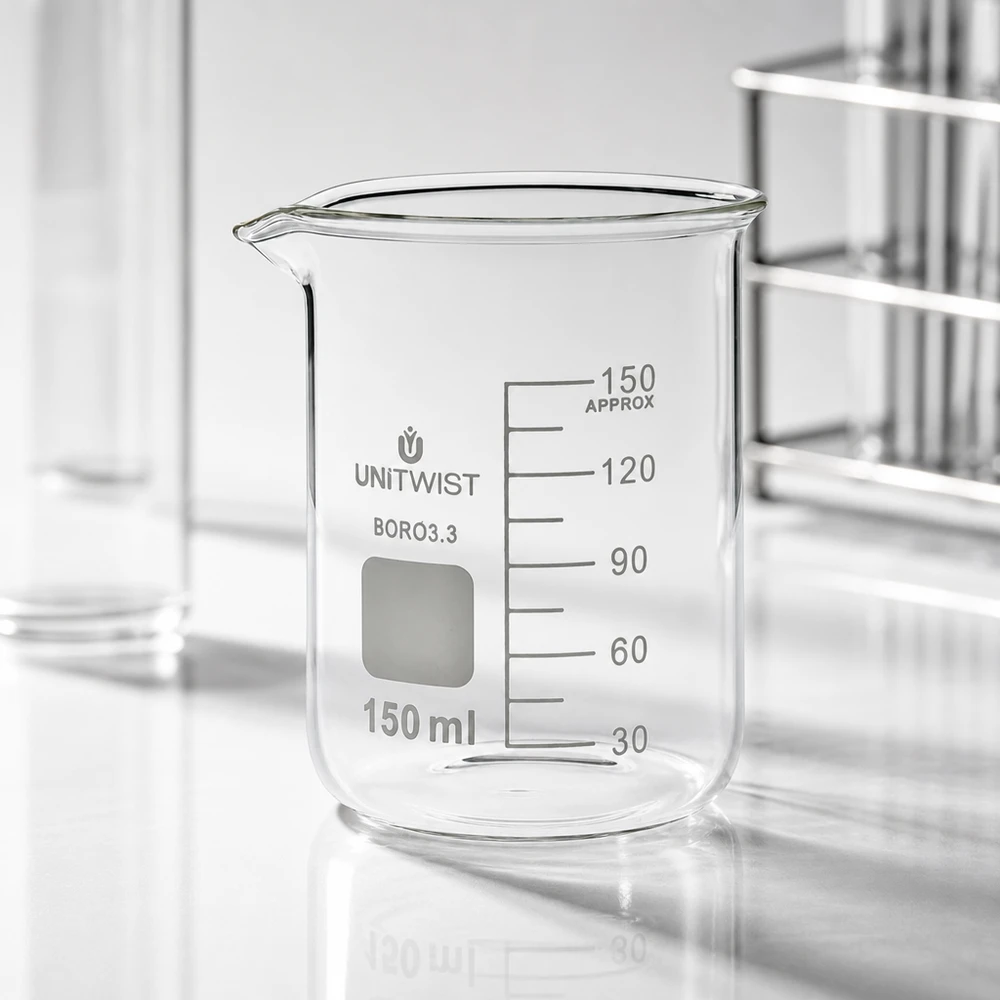 Becherglas 150ml Borosilikat niedrige Form UNiTwist für Labor und Gewerbe professionelle Qualität