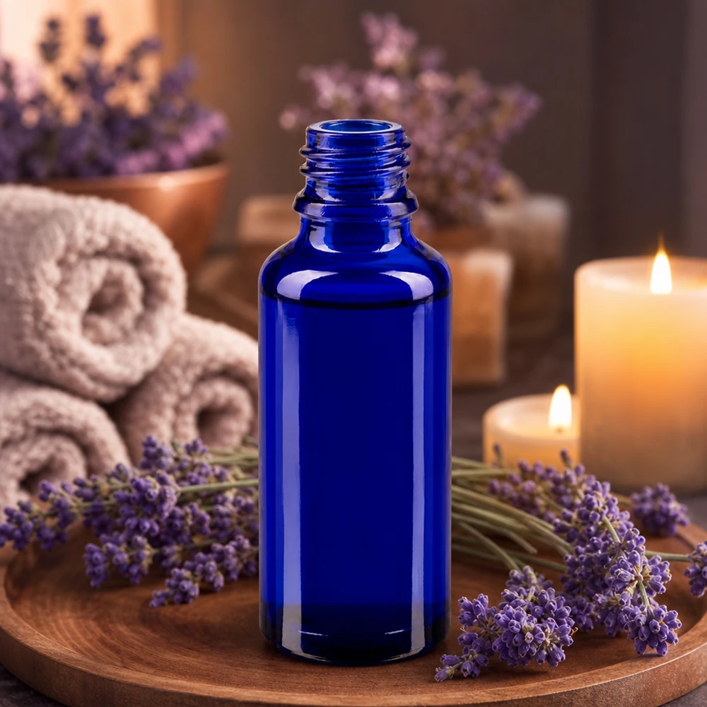 Tropfflasche 30ml DIN 18 BLAUGLAS 30ml blaue Apothekerflasche ApoGlas aus UV-Schutzglas für Ätherische Öle und pharmazeutische Anwendungen