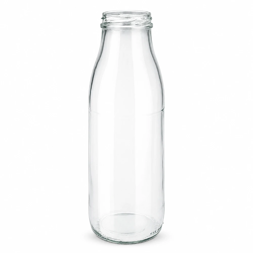 500ml Glasflasche ohne Deckel (TO48) UNiTWIST 500ml Glasflasche transparent ohne Deckel TO48 Gewinde für gewerbliche Abfüllung und Verpackung