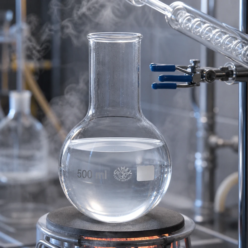 Rundkolben 500ml Weithals aus Borosilikatglas für professionelle Laboranwendungen und chemische Synthese