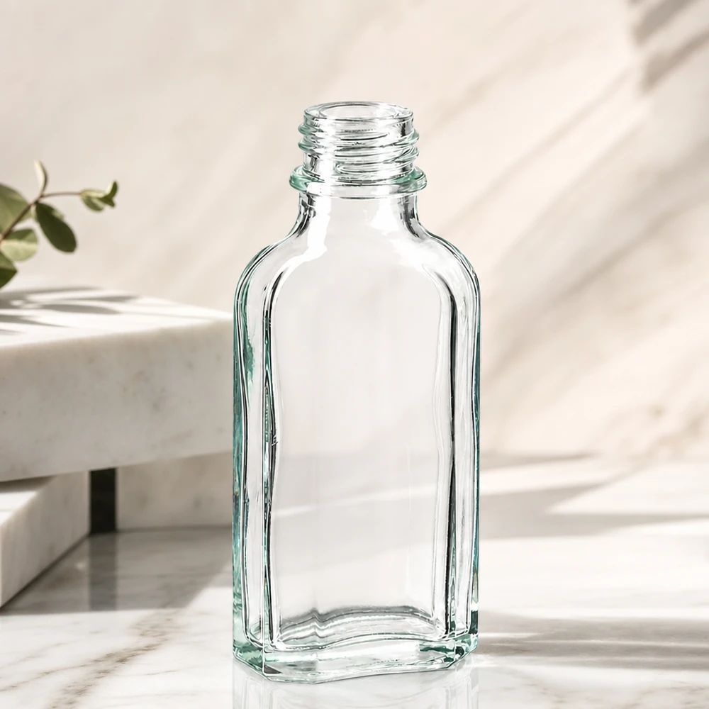 50 ml Meplatflasche klar DIN22 50 ml Meplatflasche klar aus Glas mit DIN22 Gewinde für professionelle Abfüllung im Großhandel