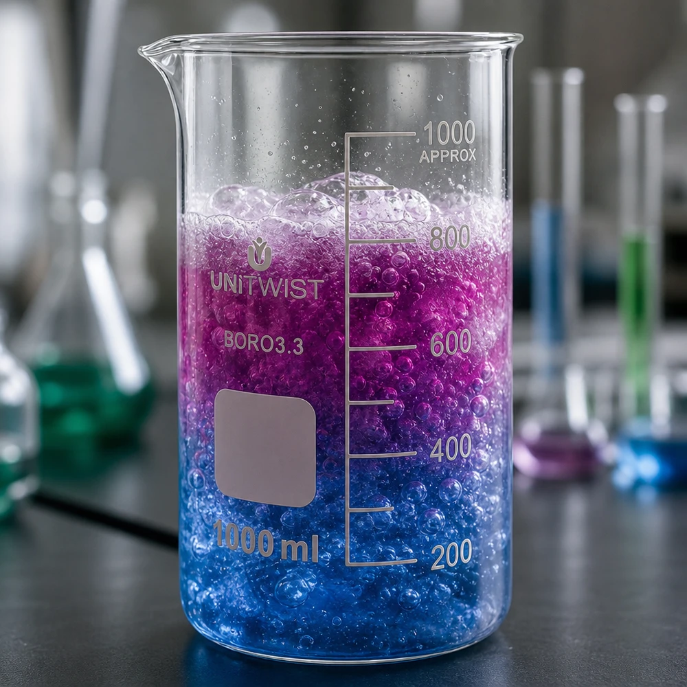 Becherglas 1000ml hohe Form Borosilikat 3.3 UNITWIST für professionellen Laboreinsatz Pacadura