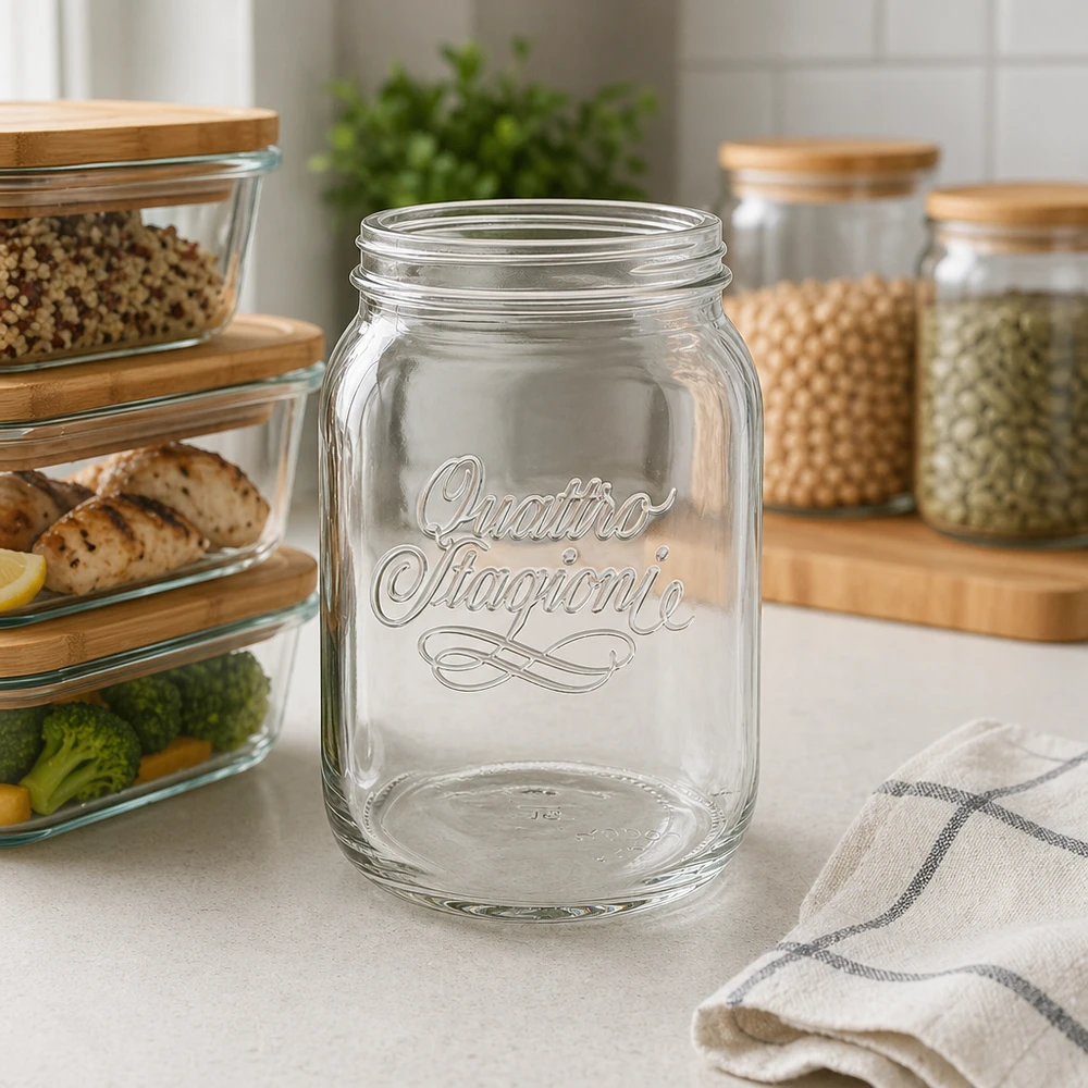 2000ml Rundglas "Quattro Stagioni" QS110mm 2000ml Quattro Stagioni Haushaltsglas aus hochwertigem Glas für professionelle Aufbewahrung in Küche und Gewerbe