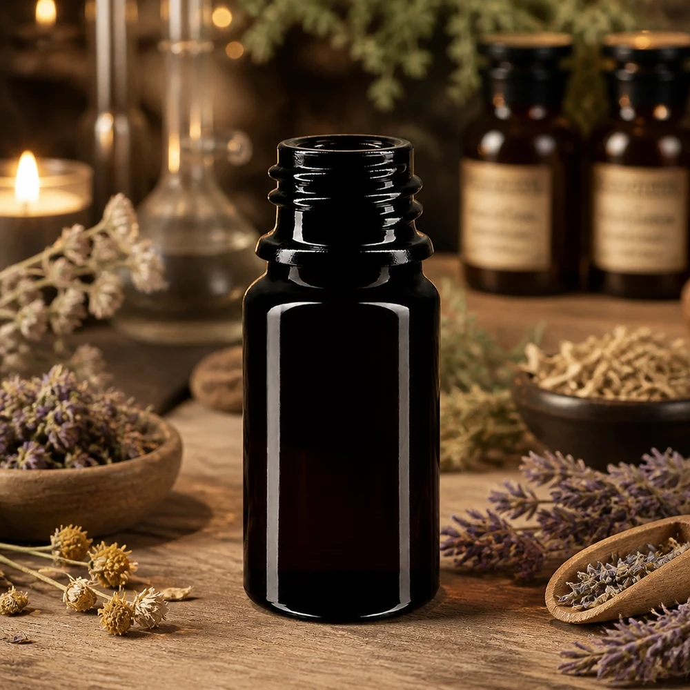 Violettglas Flasche 5ml DIN 18 (Mironglas) 5ml Tropfflasche Orion aus Violettglas Miron für professionelle Aromatherapie und ätherische Öle im Fachhandel