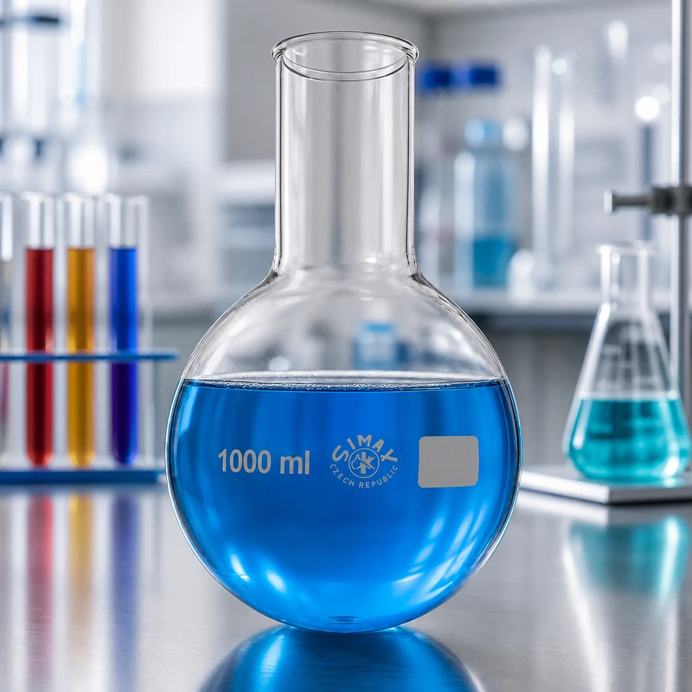 Rundkolben 1000ml Weithals Rundkolben 1000ml Weithals aus Borosilikatglas für Laboranwendungen und chemische Synthese bei Pacadura