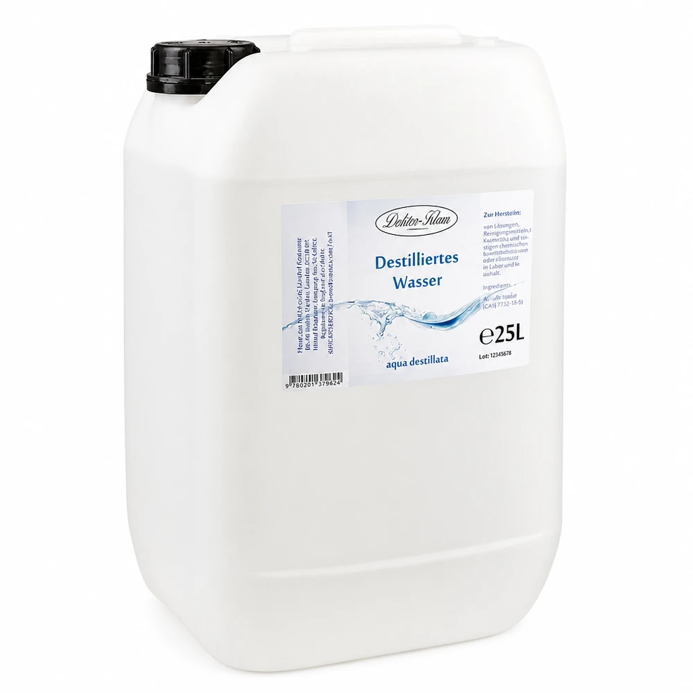 Destilliertes Wasser 25L Doktor-Klaus 25L Destilliertes Wasser Doktor-Klaus im weißen Kanister für professionelle Anwendung und Gewerbebetriebe