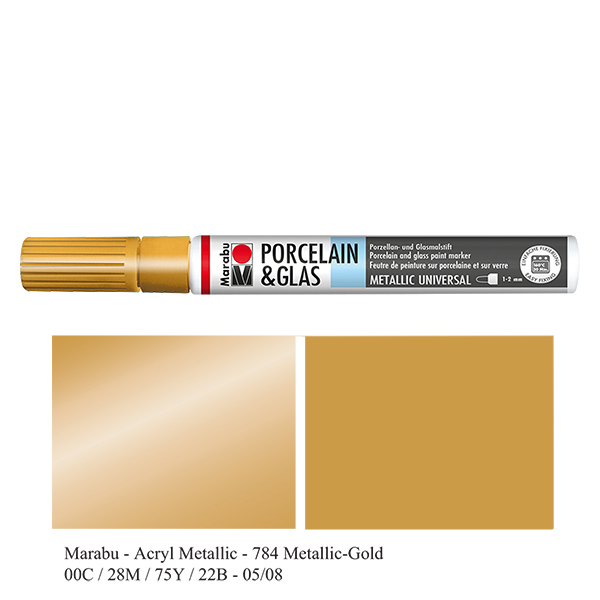 Malstift Gold 1-2mm für Glas/Porzellan