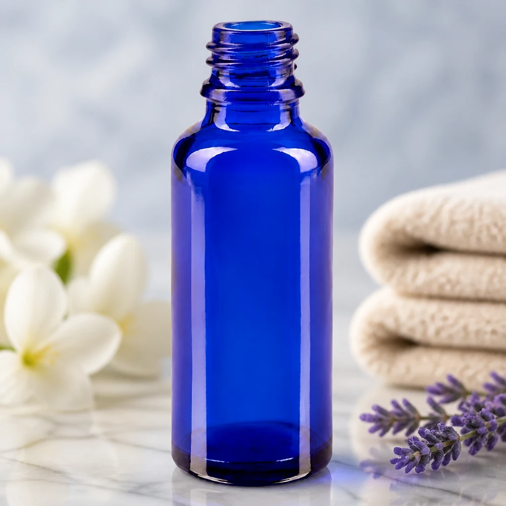 Tropfflasche 30ml DIN 18 BLAUGLAS 30ml Apothekerflasche ApoGlas aus blauem Borosilikatglas für professionelle Abfüllung im Fachhandel