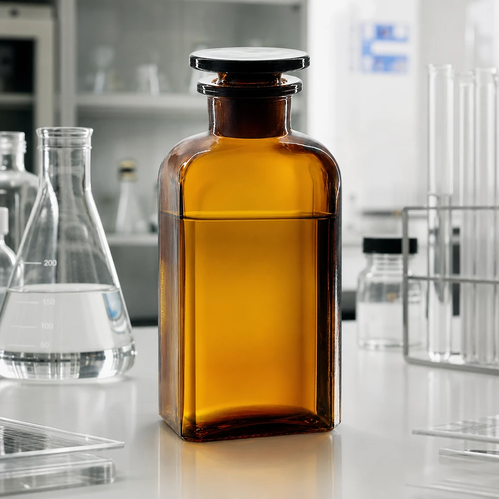Vierkantflasche 250ml braun Weithals Glasstopfen Vierkantflasche 250ml Braunglas Weithals mit Glasstopfen für Labor und Fachhandel Pacadura