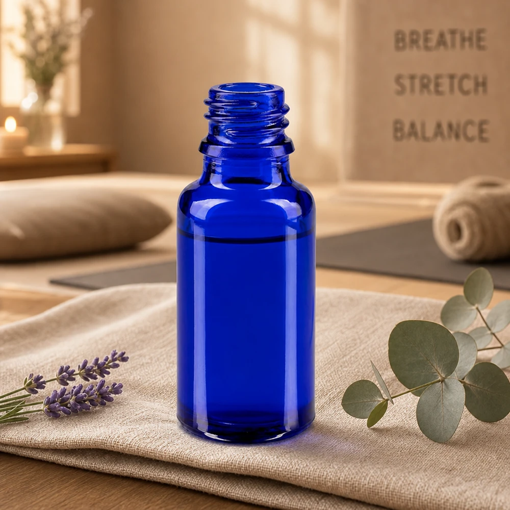 Tropfflasche 20ml DIN 18 BLAUGLAS 20ml blaue Apothekenflasche ApoGlas für professionelle Anwendung in Kosmetik und Aromatherapie bei Pacadura.de