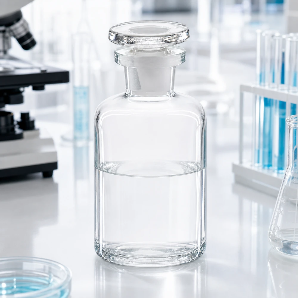 Rundschulterflasche 50ml klar Enghals mit Glasstopfen für Labor und Gewerbe
