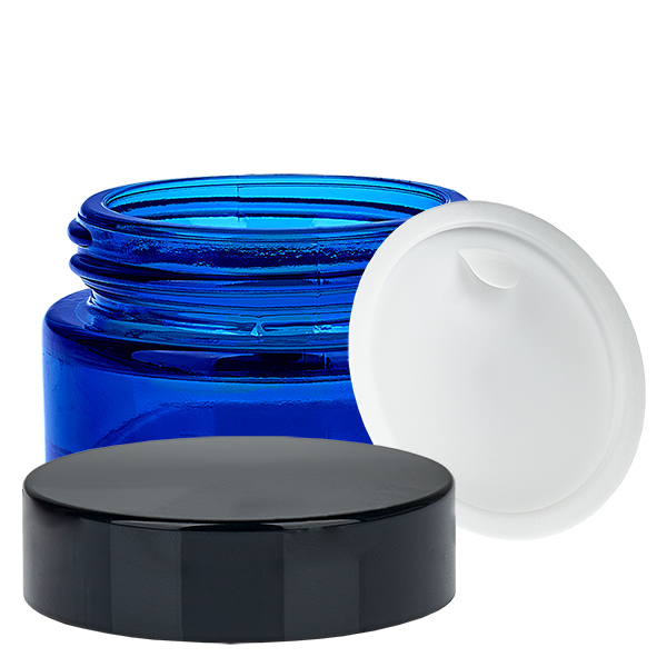 Glastiegel 20ml blau mit Einlegedeckel UNiTWIST Glastiegel 20ml blau mit Einlegedeckel UNiTWIST