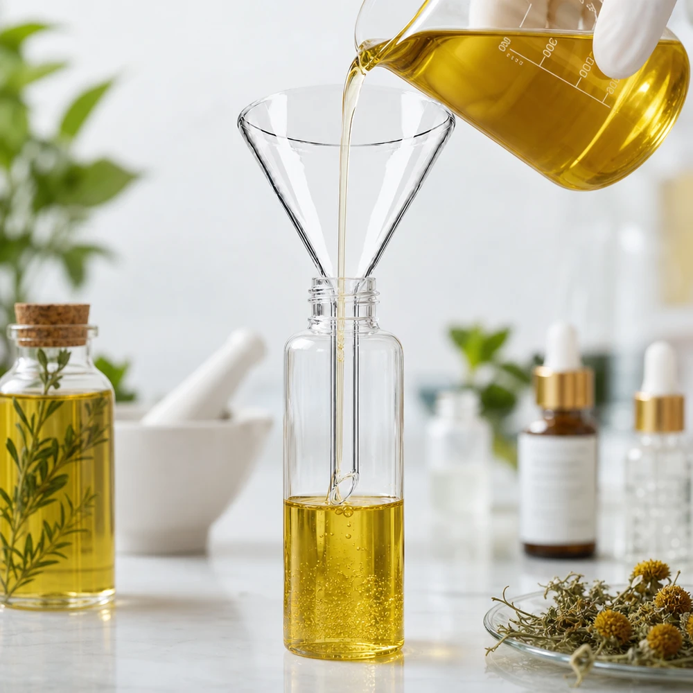 Glastrichter 60mm Kalk-Soda-Glas mit 60° Winkel und Kurzstiel für professionelle Laboranwendungen bei Pacadura