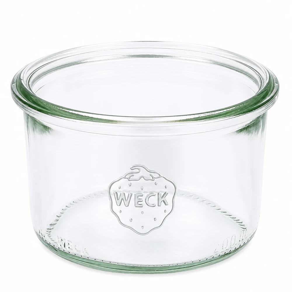 WECK Sturzglas 200ml RR80 Einmachglas aus Glas zum Einkochen und Konservieren mit WECK Logo