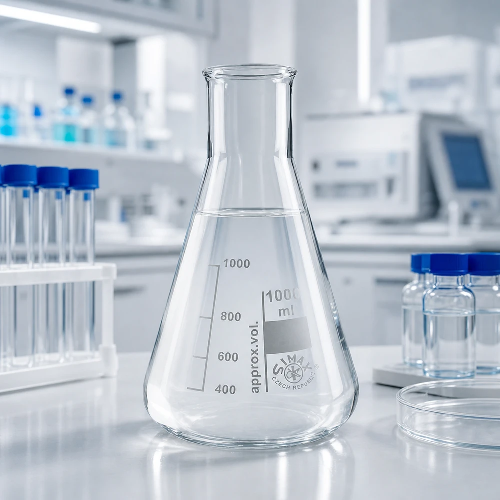 Erlenmeyerkolben 100ml Weithals aus Borosilikatglas für professionelle Laboranwendungen bei Pacadura.de
