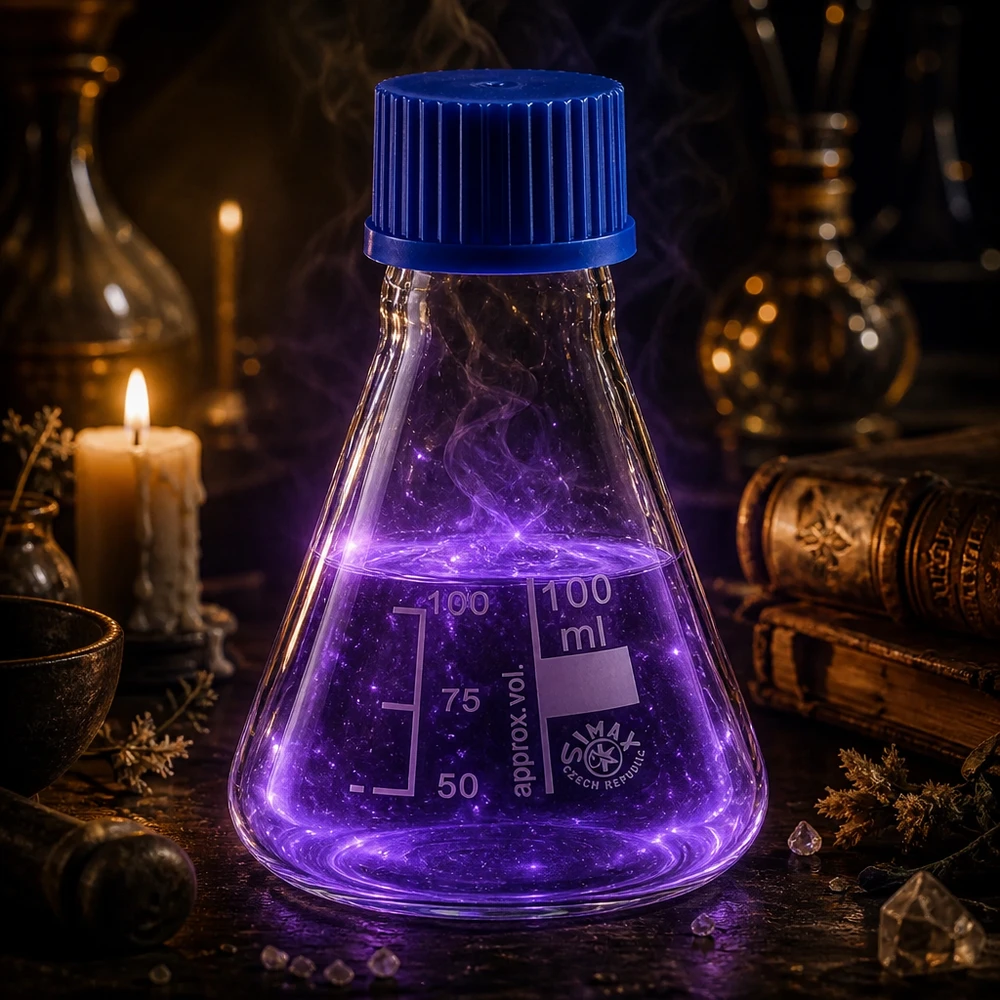 Erlenmeyerkolben 100ml mit Schraubkappe Erlenmeyerkolben 100ml Glas mit blauer Schraubkappe für professionelle Laboranwendungen bei Pacadura.de