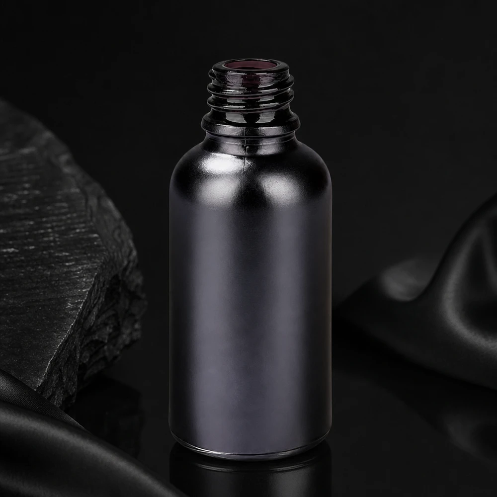 30ml Apothekerflasche BlackLine aus schwarzem Glas UT18/30 UNiTWIST für professionelle Anwendung