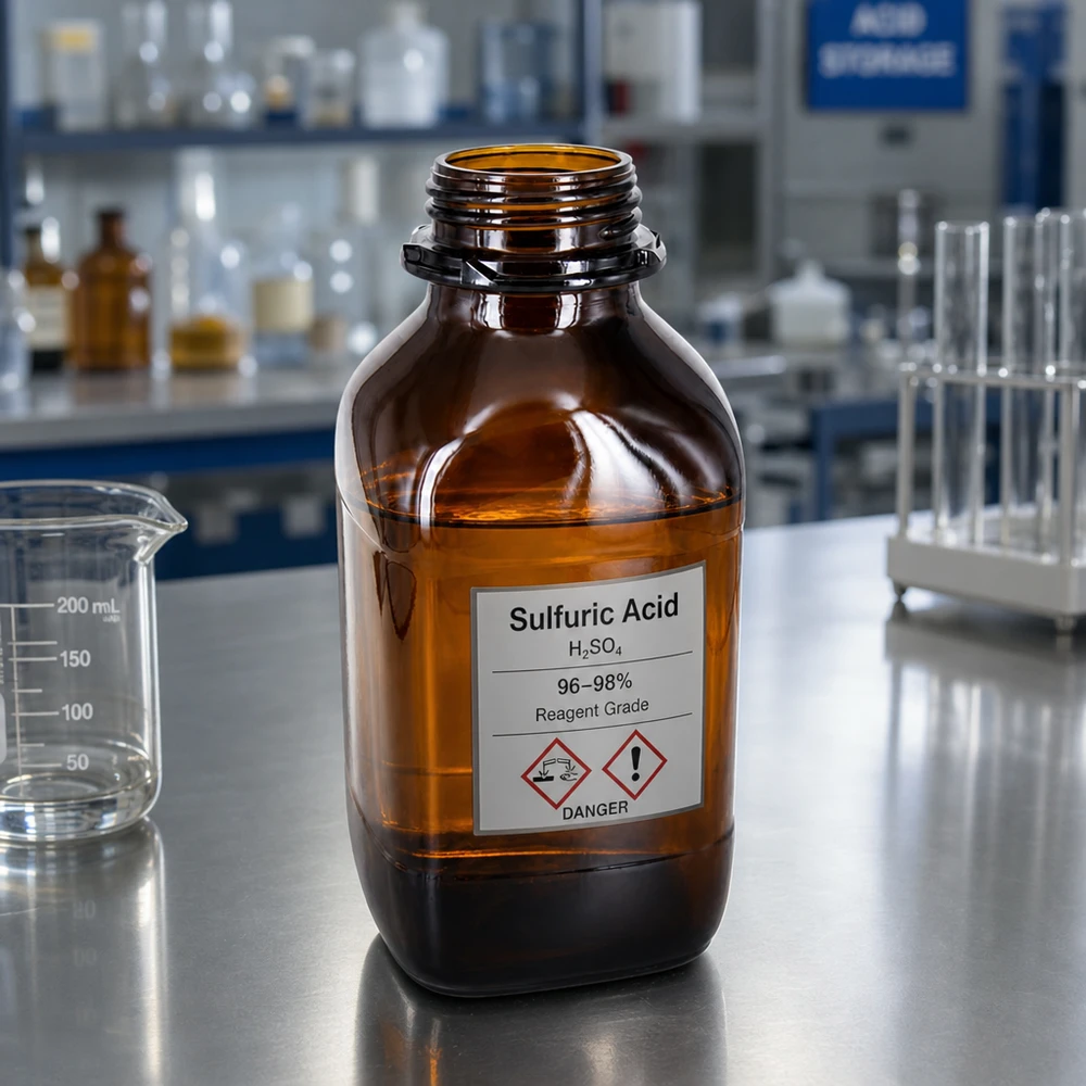 1000ml Chemikalienflasche aus braunem Glas für professionelle Laboranwendungen und sichere Chemikalien-Lagerung
