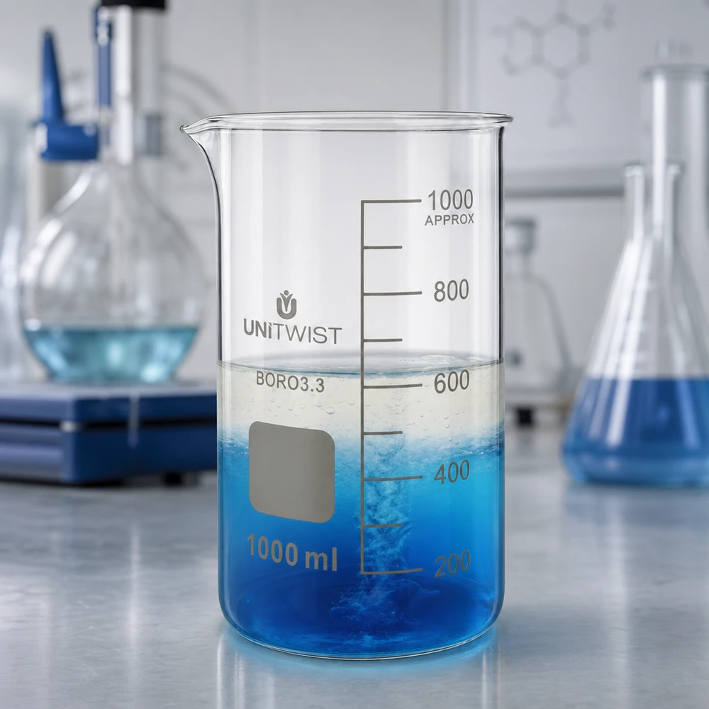 Becherglas 1000ml hohe Form Borosilikat 3.3 UNITWIST für Labor und Gewerbe mit Milliliterskala