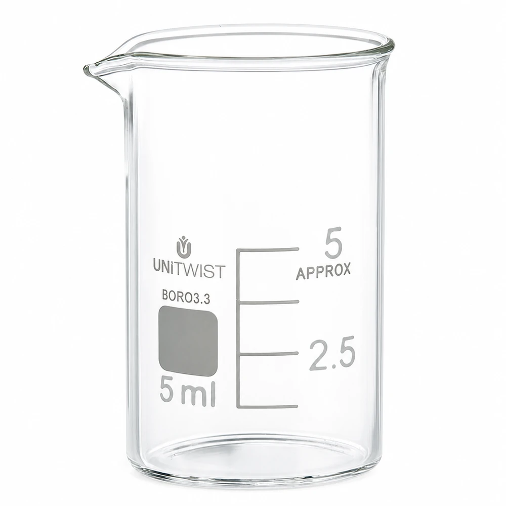 Becherglas 5 ml Borosilikat 3.3 niedrige Form UNiTWIST für professionellen Laboreinsatz